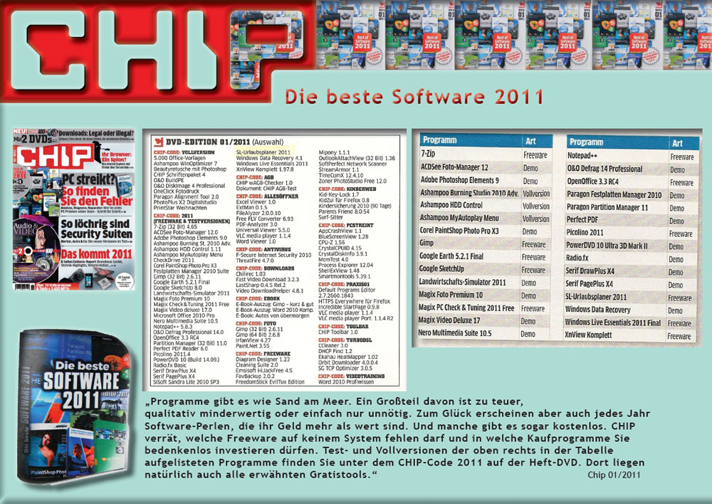 Chip stellt den SL-Urlaubsplaner vor - Heft 01/2011
